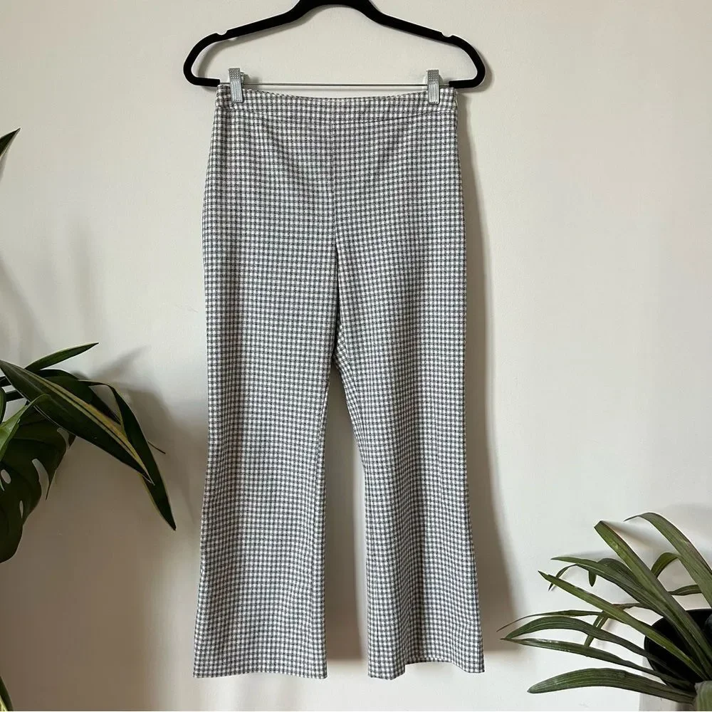 Wilfred Aritzia Gingham Kick Flare Pants High Rise Cropped Size Small - Picture 3 of 11